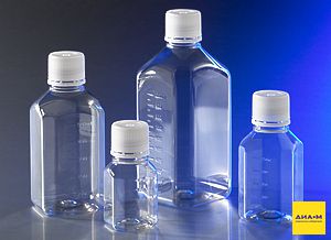 Бутыль 60 мл, ПЭВД, d горла внутренний 31,7 мм, с завинчивающейся крышкой, квадратная, 96 шт/кор.