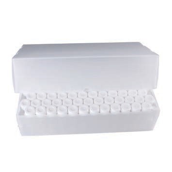 Виала 60 мл, прозрачная, с крышкой винтовой 24-400 с отверстием, ПП, ребристая, белая, с септой Natural PTFE/White Silicone, 3 мм, 100 шт/уп, имп - Упаковка