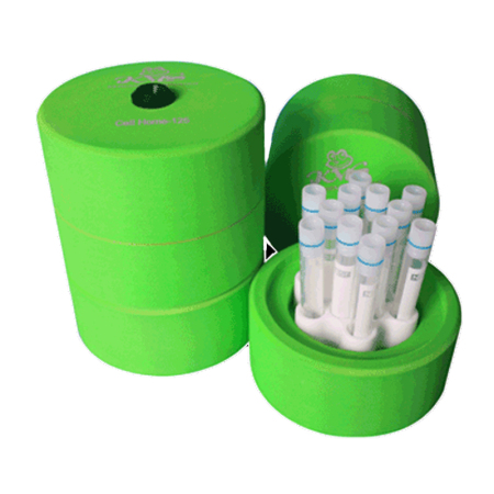 Штатив для замораживания криопробирок 4-5 мл, 12 мест, скорость замораживания 1 °C/мин, зеленый, CellHome-125, Kemesser