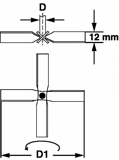 Перемешивающий элемент пропеллерный, 4 закрепленные лопасти, d 100 мм, длина 650 мм, нержавеющая сталь Фото 3