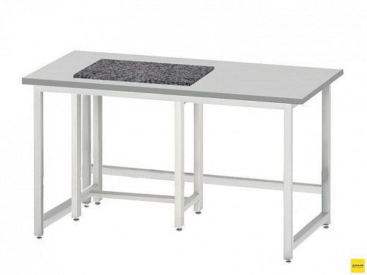 Стол для весов, ДхШхВ: 1200×600×750 мм, двойной с независимым столом и гранитной столешницей