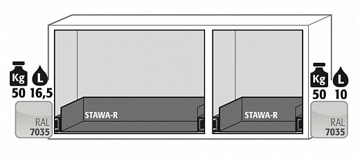 Тумбы для совместного хранения ЛВЖ и прекурсоров, 90 минут, ширина 59 – 140 см, выдвижные ящики UB-S-90 Фото 6