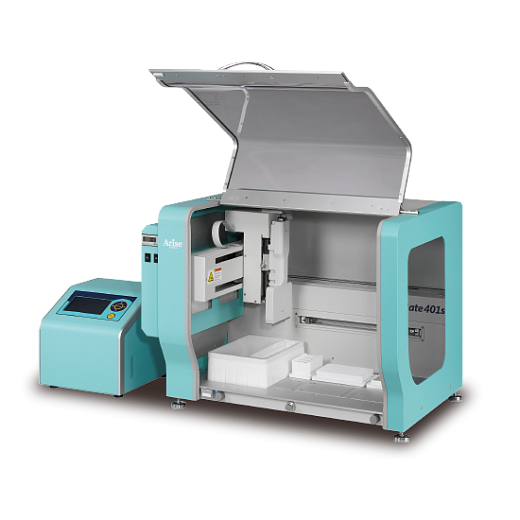 Станция дозирования 4-х позиционная с УФ и HEPA модулями, с ноутбуком и ПО, с модулем активного охлаждения и нагрева для 3 позиций, EzMate 401s Фото 1