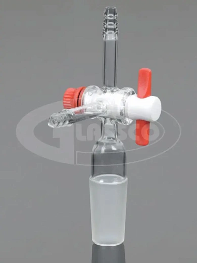 Адаптер вакуумный, с тефлоновым краном, T-образное ответвление, Glassco