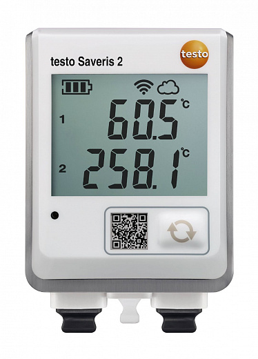 Wi-Fi-логгер данных testo Saveris 2-T3 с дисплеем и с разъемами для внешних зондов (Т, К и J)