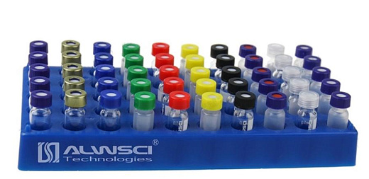 Штатив для виал 2 мл, 5х10 мест, ПП, синий