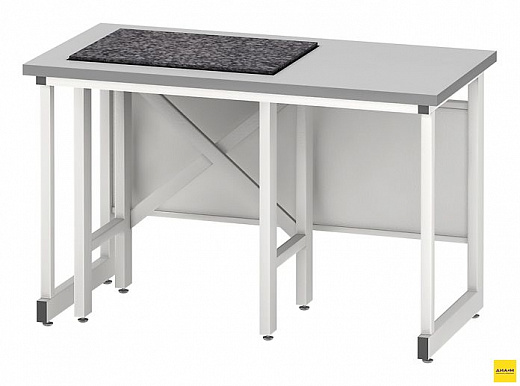 Стол для весов ЛАБ-PRO СВ 120.65.75 Г, ДхШхВ: 1200×600×750мм, двойной с независимым столом и гранитной столешницей