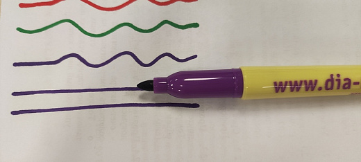 Маркер перманентный по стеклу и пластмассе, 2 мм, фиолетовый