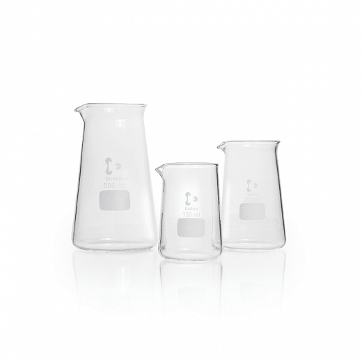 Стакан 150 мл стеклянный, с носиком, градуировка, 87х59 мм, 10 шт/уп, Duran (DWK)