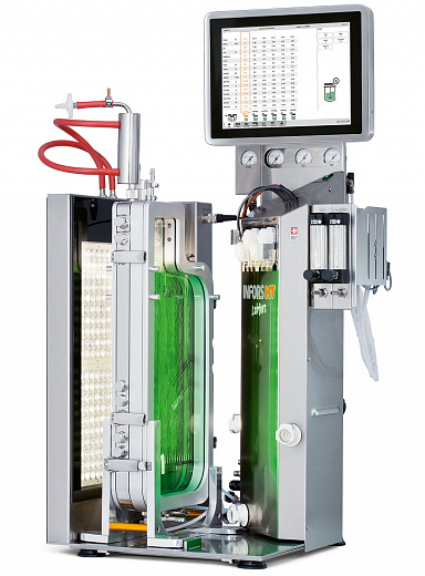 Биореактор для фотосинтезирующих микроорганизмов, плоский сосуд, общий объем 1,9 л, Labfors-5 Lux LED FlatPanel