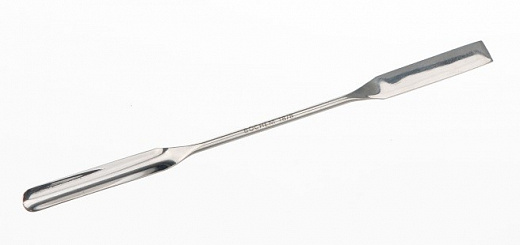 Микролопатка полузакруглённая двухсторонняя, длина 210 мм, лопатка 60×9 мм, диаметр ручки 3 мм, нержавеющая сталь, тип 2