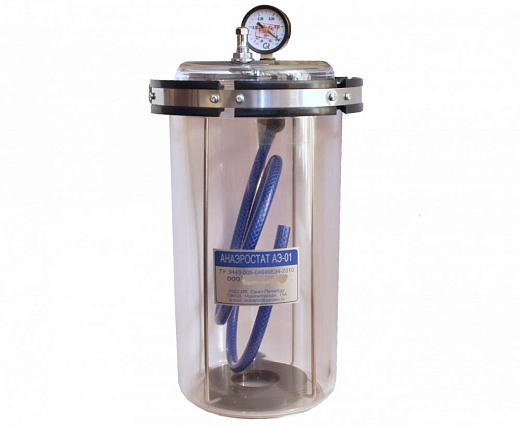 Анаэростат, 10 чашек Петри d 100 мм, 3 л, корпус из метилметакрилата, АЭ-01