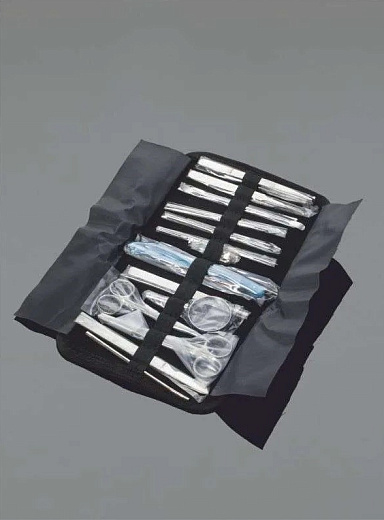 Набор для диссекции (набор секционный), 14 предметов, нержавеющая сталь, в футляре на липучке, Glassco