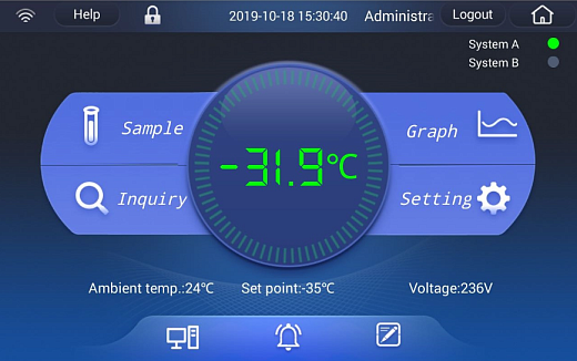 Морозильник -86 °С, вертикальный, 829 л, сенсорный дисплей, частотно-регулируемый привод компрессора, DW-86L829BPT, Haier