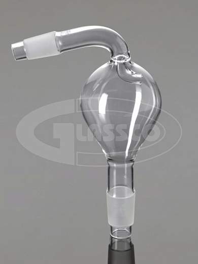 Ловушка с наклоном, c каплеуловителем, грушевидная, нижний керн 24/29, верхний керн 24/29, боросиликатное стекло, Glassco