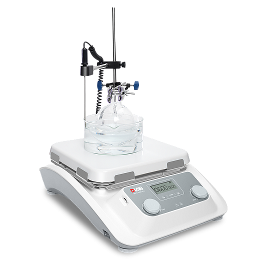 Мешалка магнитная, объём по воде 30 л, платформа 254×254 мм, нагрев до 500 °С, 100-1500 об/мин, датчик PT1000, MS10-H500-Pro package 1, DLab, Китай