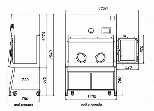 Бокс (шкаф) биологической безопасности, класс III, вертикальный поток, ширина рабочей поверхности 120 см,  БМБ-III-«Ламинар-С»- 1,2 PROTECT