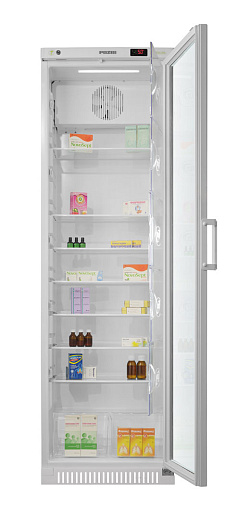 Холодильник фармацевтический, +2…+15 °С, 400 л, дверь с тонированным стеклопакетом, ХФ-400-5, Позис — вид внутри