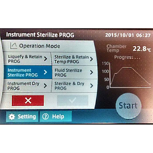Автоклав вертикальный, 50 л, температура 135 °С, автоматический, SM- 530C (панель управления)