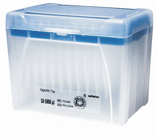 Наконечники до 1000 мкл (от 50 мкл), нестерильные, без фильтра, бесцветные, 96 шт./штатив