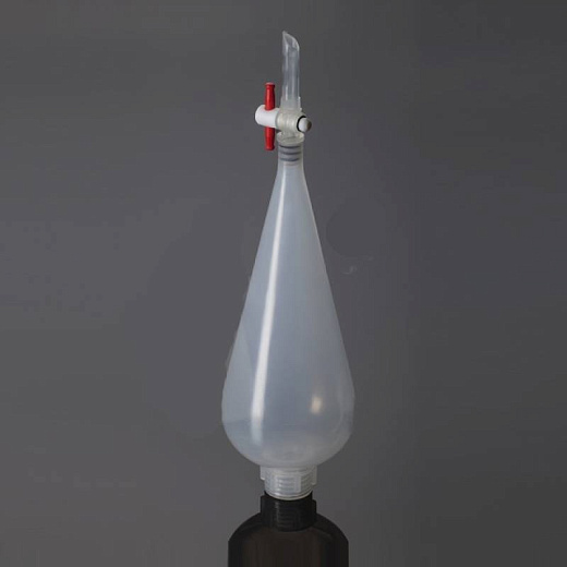 Воронка делительная, грушевидная, полипропиленовая (ПП), запорный кран из ПП, пробка из PTFE , 2 шт./уп.