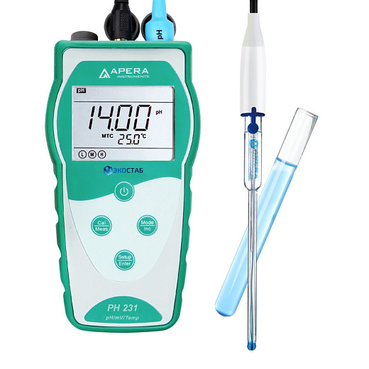 рН-метр, 0-14±0,01, портативный, электрод LabSen 243-6, PH231MS, серия 230, для микрообъемов, Apera Instruments