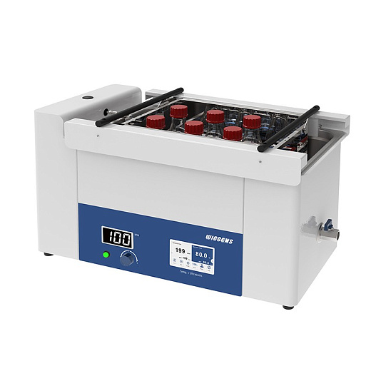 Ультразвуковая баня (мойка) 20 л, с подогревом до 80 °С, со встроенным шейкером, с крышкой, со штативом, WUS22, Wiggens