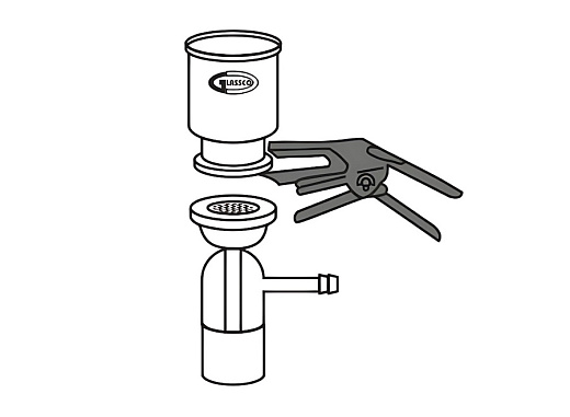 Фильтродержатель для вакуумной фильтрации, схема,  Glassco, Индия