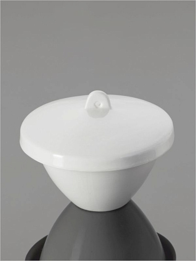 Тигель низкий, 50 мл, 57×37 мм, кремний, c крышкой, 6 шт./уп., Glassco