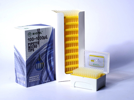 Наконечники до 10 мкл, универсальные, удлиненные, с фильтром, прозрачные, 96 шт./штатив, 1920 шт./уп., Jet Biofil, Китай