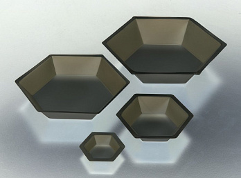 Тарелочка для взвешивания одноразовая, 35х25 мм, ПС, гексагональная, цвет черный, 500 шт., Sovtech